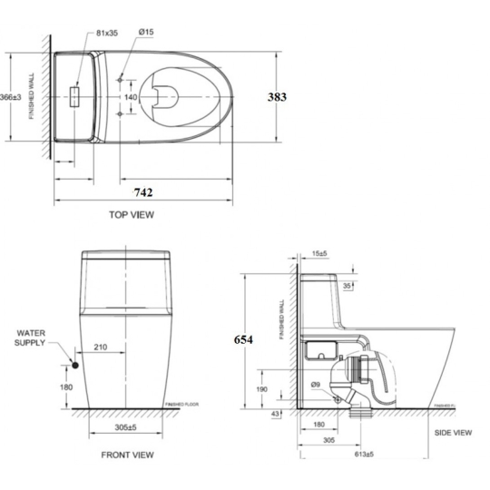 Bồn Cầu American Standard VF-1808ET Acacia SupaSleeck