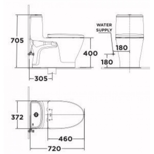 Bồn Cầu American Standard VF-1863 1 Khối LOVEN