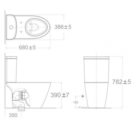 Bồn Cầu American Standard 2407-WT Compact Codie