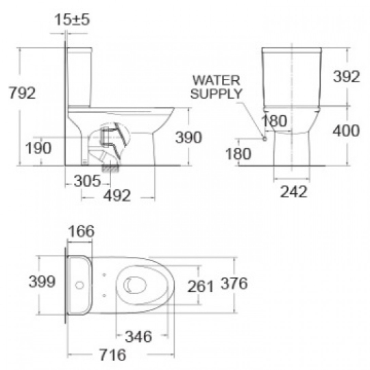 Bồn Cầu American Standard 2630-WT Modern