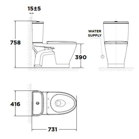 Bồn Cầu American Standard VF-2162 2 Khối Loven 