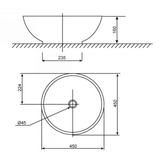 Chậu Rửa Mặt Lavabo American Standard Vallo 0500-WT Đặt Bàn