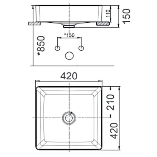 Chậu Rửa Mặt American Standard WP-F411 Đặt Bàn Acacia E Supasleek