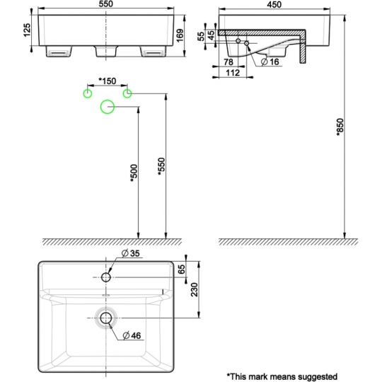Chậu Rửa Mặt American Standard WP-F419 Acacia Supasleek nửa bàn