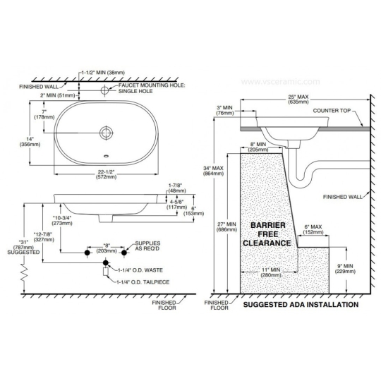 Chậu Lavabo American Standard WP-0310 Studio S 