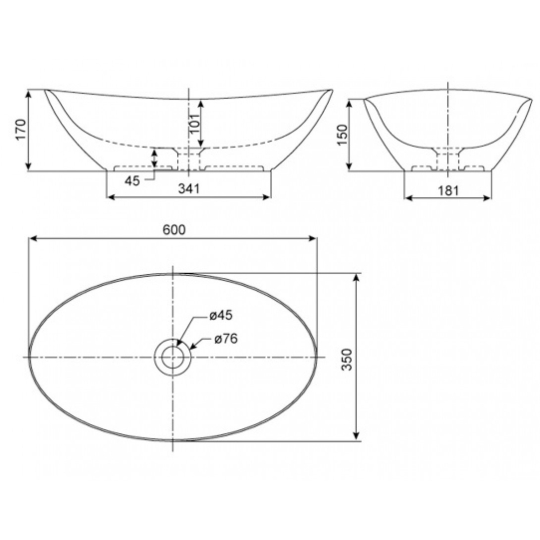 Chậu Rửa Đặt Bàn American Standard Ova WP-F608 Oval