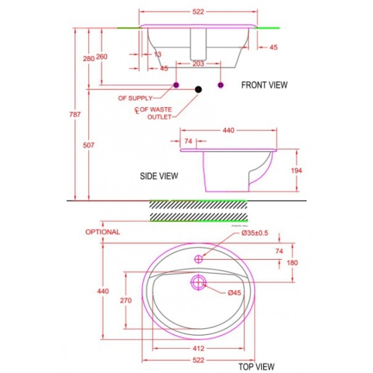 Chậu Lavabo Dương Vành American Standard VF-0476 Aqualyn
