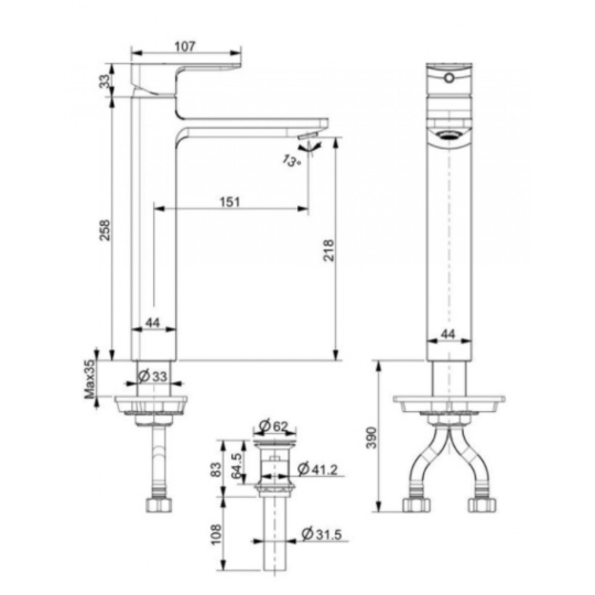 Vòi Lavabo Nóng Lạnh American Standard Acacia Evolution WF-1302 