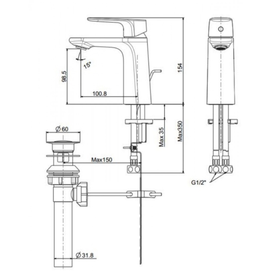 Vòi Lavabo Nóng Lạnh American Standard WF-1701 Signature 