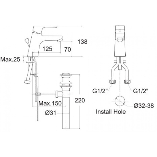 Vòi Lavabo Nóng Lạnh American Standard Acacia E WF-0401