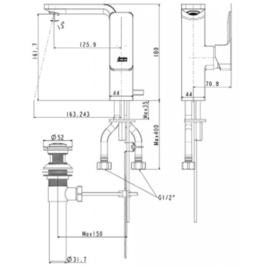Vòi Lavabo Nóng Lạnh American Standard Acacia E WF-1305 
